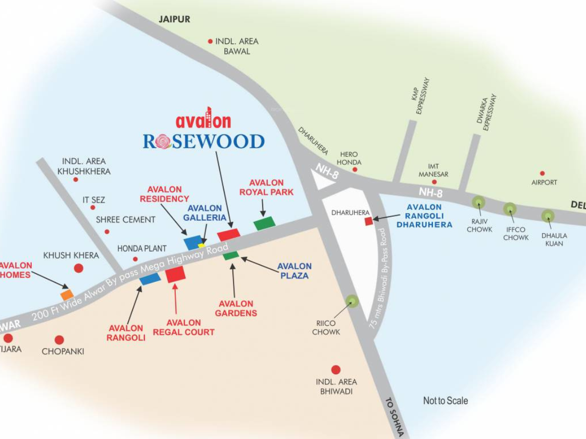 Avalon Rosewood Location Map