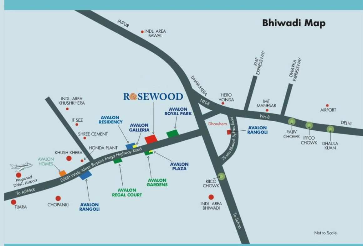 Trimont Rosewood Bhiwadi location map